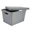 Simplify Storage Tote W/ Lid, 10-7/8 in L x 14-9/16 in W x 10-7/8 in H, Gray, Plastic 25925-GREY - alternate 2